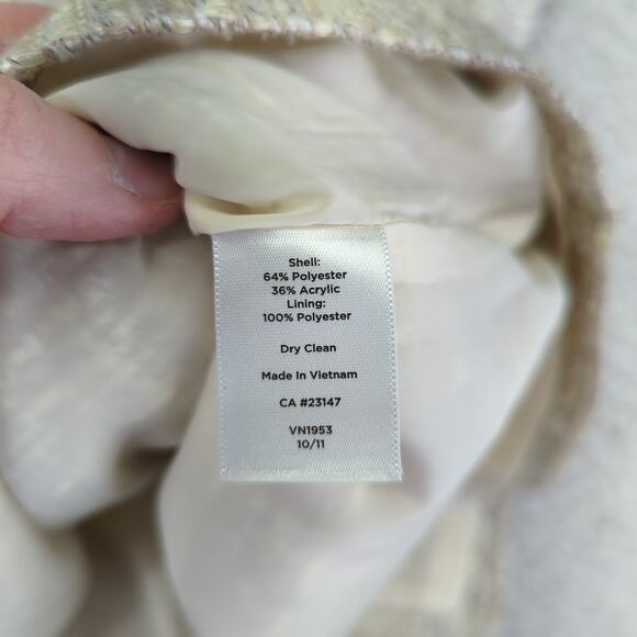 Talbots Tweed Skirt Tan Cream Straight Pencil Women's Size 10‎ Lined - Picture 4 of 4